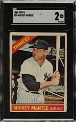 1966 Topps #50 Mickey Mantle SGC GOOD 2