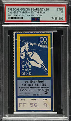 November 20, 1982 California Golden Bears (vs. Stanford Cardinal) Ticket Stub PSA FAIR 1.5