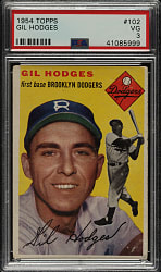 1954 Topps #102 Gil Hodges PSA VG 3
