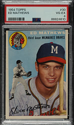 1954 Topps #30 Eddie Mathews PSA VG-EX 4