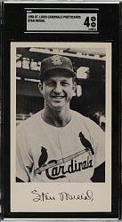 1958 St. Louis Cardinals Team-Issued Postcard Stan Musial SGC VG/EX 4