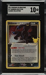 2021 Pokemon Sword & Shield Celebrations #17 Umbreon Gold Star SGC GEM MINT 10