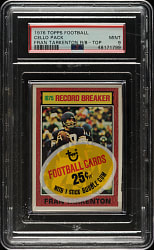 1976 Topps Football Unopened Cello Pack PSA MINT 9 - Frank Tarkenton Record Breaker on Top