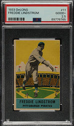 1933 R333 DeLong #11 Freddie Lindstrom PSA GOOD+ 2.5