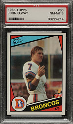 1984 Topps Football #63 John Elway Rookie PSA NM-MT 8