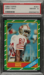 1986 Topps Football #161 Jerry Rice Rookie PSA NM-MT 8
