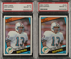 1984 Topps Football #123 Dan Marino Rookie PSA NM-MT 8 Pair