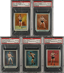 1911 T225 Surbrug "Prize Fight Series 101" PSA-Graded Collection (5) Including Battling Nelson and Harry Lewis