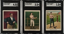 1910 T220 Mecca Champions Boxing SGC-Graded Trio: John Heenan, Charlie Mitchell and James Corbett