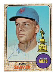 Signed 1968 Topps #45 Tom Seaver - JSA