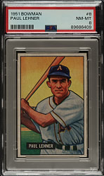 1951 Bowman #8 Paul Lehner PSA NM-MT 8