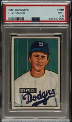 1951 Bowman #189 Erv Palica PSA NM+ 7.5