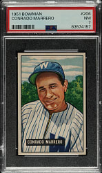 1951 Bowman #206 Connie Marrero PSA NM 7