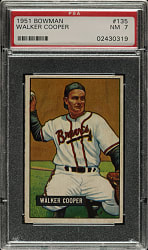 1951 Bowman #135 Walker Cooper PSA NM 7