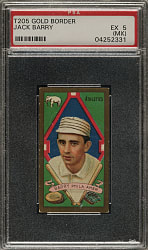 1911 T205 Gold Border Jack Barry PSA EX 5 (MK)