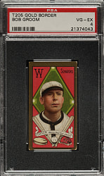 1911 T205 Gold Border Bob Groom PSA VG-EX 4
