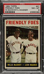 1964 Topps #41 Friendly Foes with Willie McCovey PSA NM-MT 8