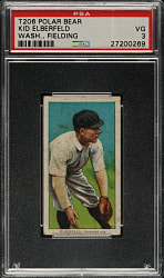 1909-1911 T206 White Border Kid Elberfeld Fielding PSA VG 3 - Polar Bear Back