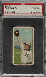 1909-1911 T206 White Border Bob Ganley PSA GOOD 2 - Sovereign 150 Back