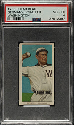 1909-1911 T206 White Border Germany Schaefer Washington PSA VG-EX 4 - Polar Bear Back