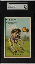 1887 H804-15 Tobin Lithograph A Base Hit SGC GOOD 2