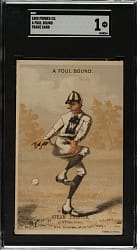 1880s H804-16 Forbes "Injury Series" Trade Card A Foul Bound SGC POOR 1