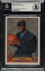 Signed 2003-2004 Topps Basketball #225 Dwyane Wade Rookie - Beckett