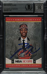 Signed 2012-2013 Panini Hoops Basketball #280 Damian Lillard Rookie Beckett GEM MINT 10 Signature