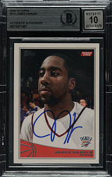 Signed 2009-2010 Topps Basketball #319 James Harden Rookie Beckett GEM MINT 10 Signature