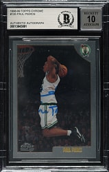 1998-1999 Topps Chrome Basketball #135 Paul Pierce Rookie Beckett GEM MINT 10 Signature