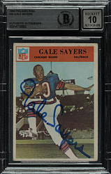 Signed 1966 Philadelphia Football #38 Gale Sayers Rookie Beckett GEM MINT 10 Signature