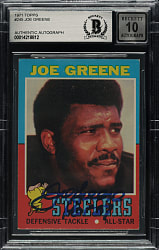 Signed 1971 Topps Football #245 Joe Greene Rookie Beckett GEM MINT 10 Signature