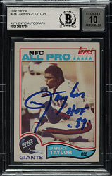 Signed 1982 Topps Football #434 Lawrence Taylor Rookie Beckett GEM MINT 10 Signature