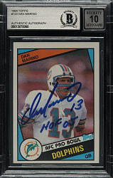 1984 Topps Football #123 Dan Marino Rookie Beckett GEM MINT 10 Signature