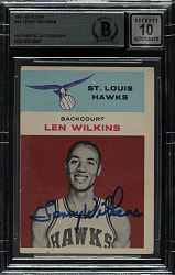 Signed 1961-62 Fleer Basketball #44 Lenny Wilkens Rookie Beckett GEM MINT 10