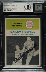 Signed 1961-1962 Fleer Basketball #55 Bailey Howell In Action Beckett GEM MINT 10