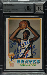 Signed 1973-1974 Topps Basketball #135 Bob McAdoo Rookie Beckett GEM MINT 10