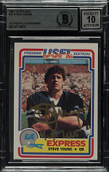 Signed 1984 Topps USFL Football #52 Steve Young Rookie Beckett GEM MINT 10