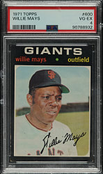 1971 Topps #600 Willie Mays PSA VG-EX 4