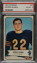 1954 Bowman Football #23 George Blanda Rookie PSA EX-MT 6