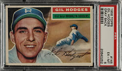 1956 Topps #145 Gil Hodges Gray Back PSA EX-MT 6