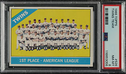 1966 Topps #526 Minnesota Twins Team PSA NM-MT 8