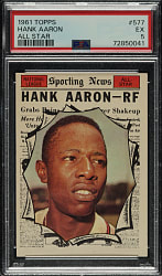 1961 Topps #577 Hank Aaron All-Star PSA EX 5