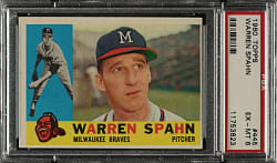 1960 Topps #445 Warren Spahn PSA EX-MT 6