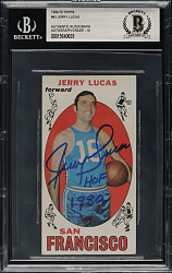 Signed 1969-1970 Topps Basketball #45 Jerry Lucas Rookie Beckett GEM MINT 10