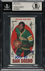 Signed 1969-1970 Topps Basketball #75 Elvin Hayes Rookie Beckett GEM MINT 10
