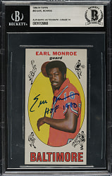 Signed 1969-1970 Topps Basketball #80 Earl Monroe Rookie Beckett GEM MINT 10