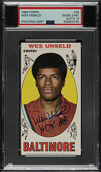 1969-1970 Topps Basketball #56 Wes Unseld Rookie PSA GOOD 2 (MC) with GEM MINT 10 Signature