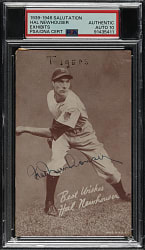 Signed 1939-1946 W462 Salutation Exhibits Hal Newhouser PSA/DNA GEM MINT 10