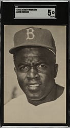 1950s Yankee Stadium Postcard Jackie Robinson SGC EX 5